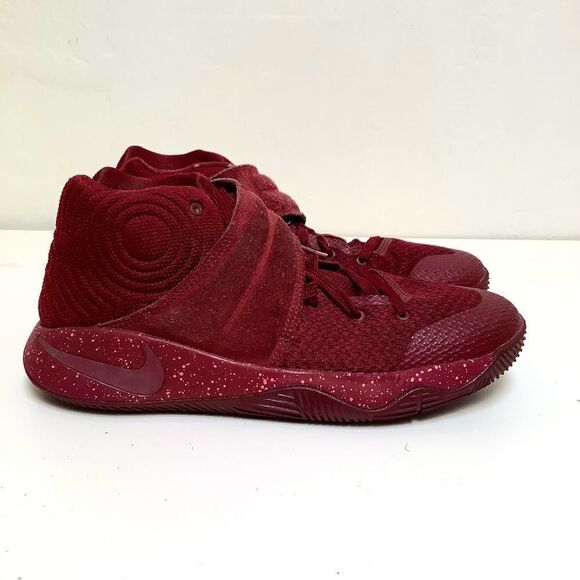 Size 7Y Nike Kyrie 2 826673-600 Maroon Knit Mid Suede Strap - Picture 2 of 9